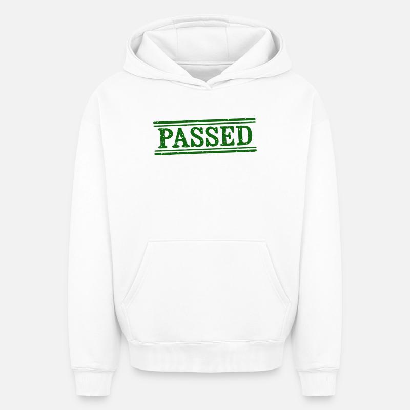 Passé Timbre Grunge Vert - Sweat à capuche unisexe oversize épais SPREAD - blanc