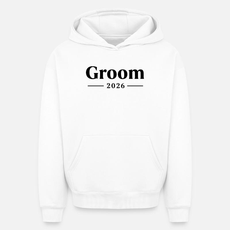 Marié 2026 - Sweat à capuche unisexe oversize épais SPREAD - blanc