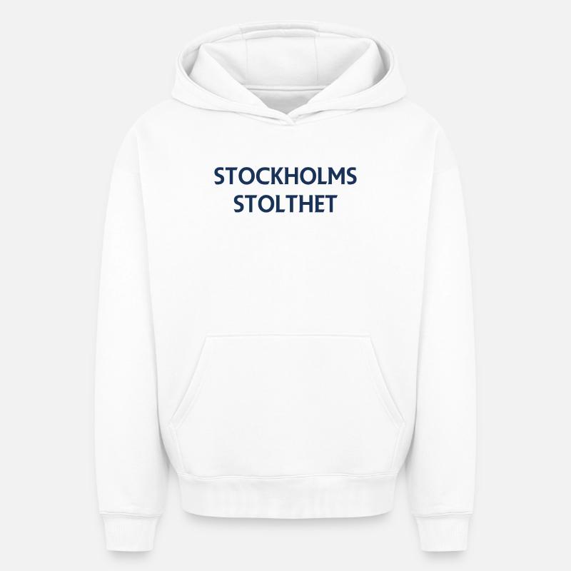 Fierté de Stockholm - Sweat à capuche unisexe oversize épais SPREAD - blanc