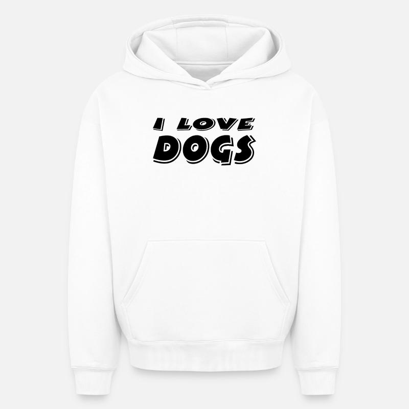 canine - Sweat à capuche unisexe oversize épais SPREAD - blanc