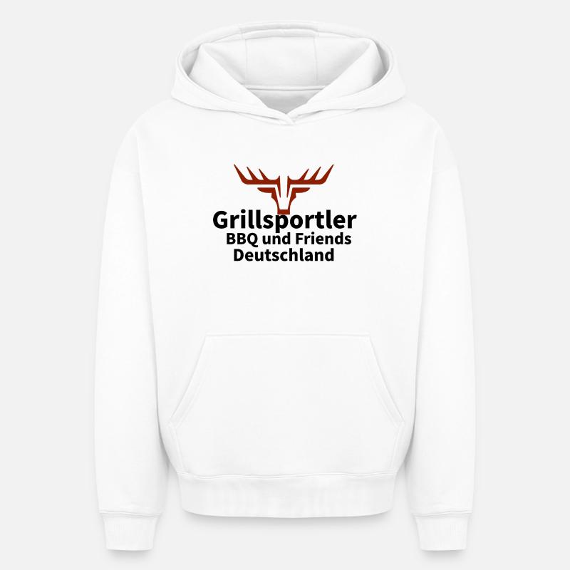 Tête de cerf Silhouette rouille - Sweat à capuche unisexe oversize épais SPREAD - blanc