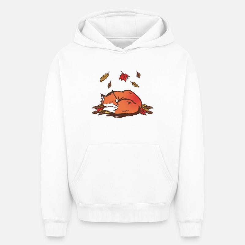 Renard - Sweat à capuche unisexe oversize épais SPREAD - blanc