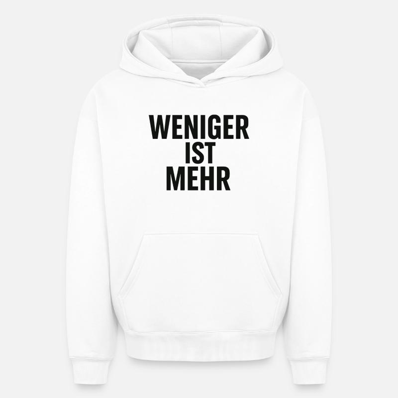Moins, c’est plus - Sweat à capuche unisexe oversize épais SPREAD - blanc