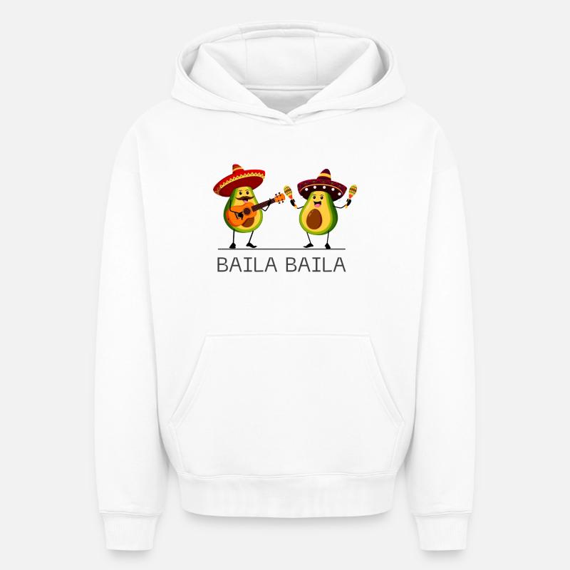Baila Baila - Sweat à capuche unisexe oversize épais SPREAD - blanc