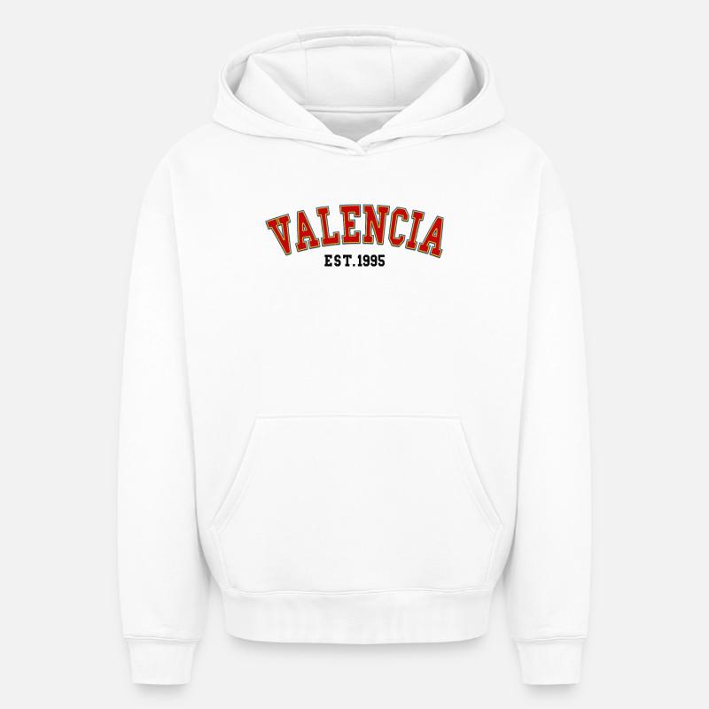 Valence Est.1995 - Sweat à capuche unisexe oversize épais SPREAD - blanc