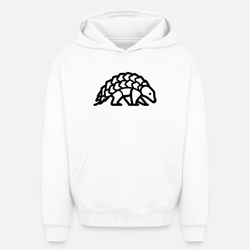 pangolin - Sweat à capuche unisexe oversize épais SPREAD - blanc