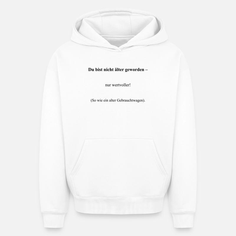 Anniversaire - Sweat à capuche unisexe oversize épais SPREAD - blanc