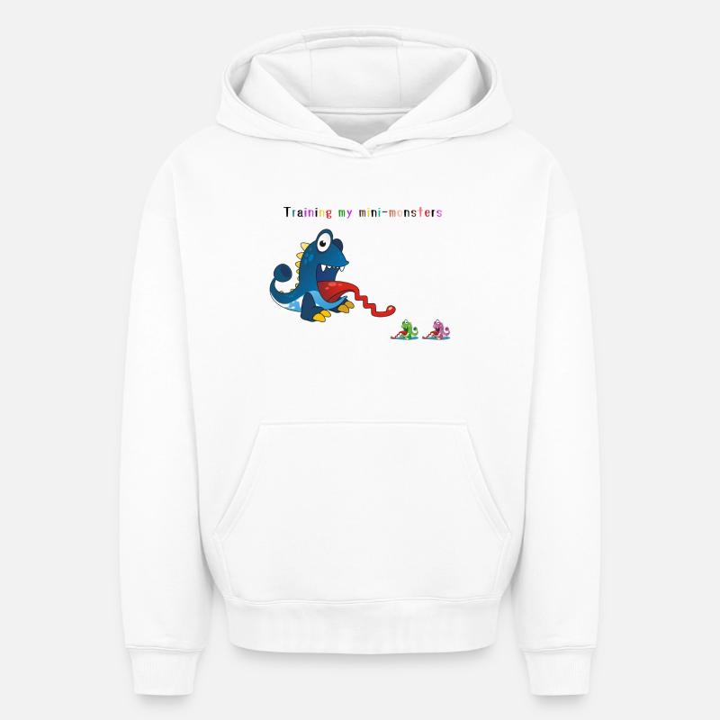 Entraîner mes monstres - Sweat à capuche unisexe oversize épais SPREAD - blanc