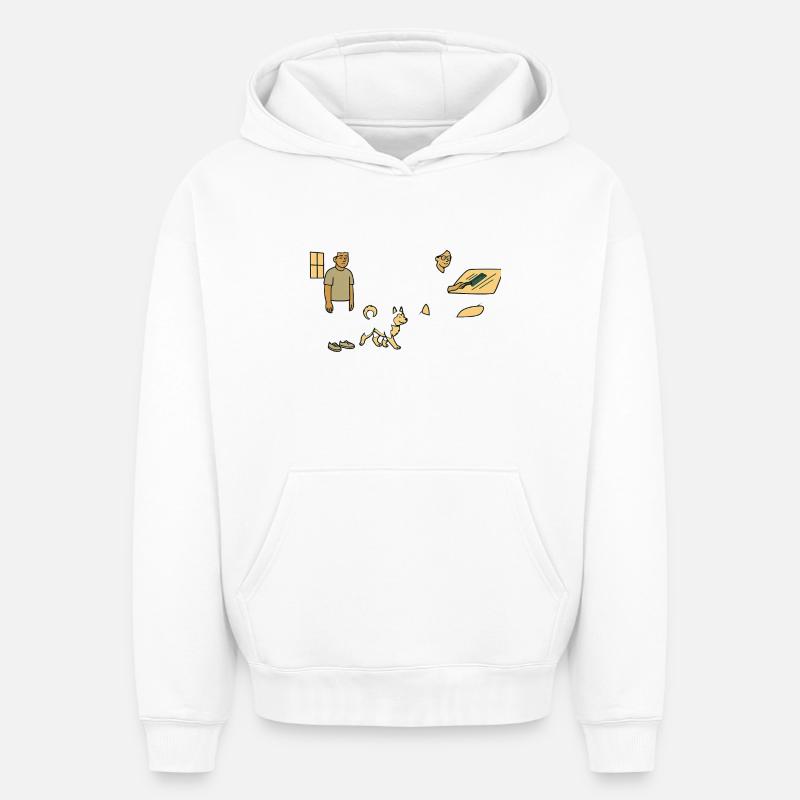 Heures - Sweat à capuche unisexe oversize épais SPREAD - blanc
