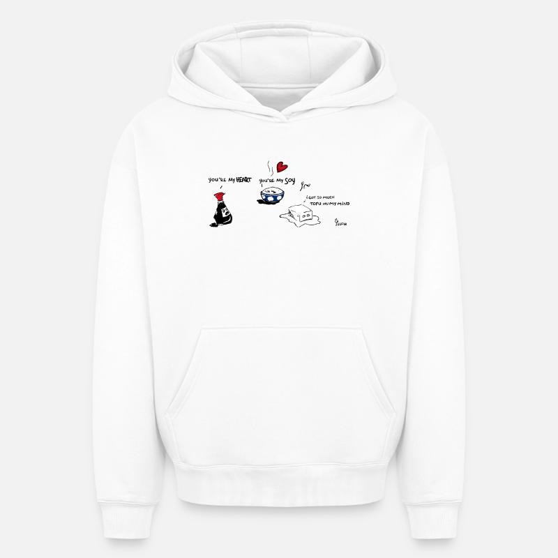 Roulez amoureux 3 - Sweat à capuche unisexe oversize épais SPREAD - blanc