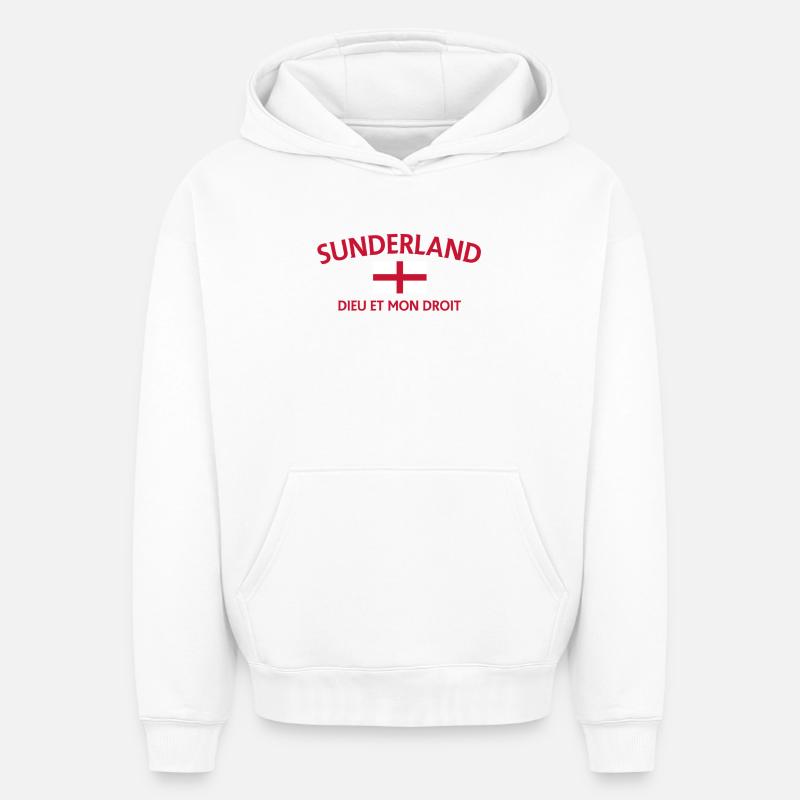 Drapeau de Sunderland Devise Écusson - Sweat à capuche unisexe oversize épais SPREAD - blanc