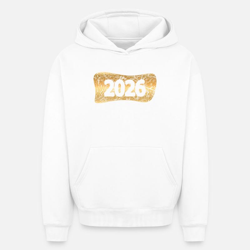 2026 - Sweat à capuche unisexe oversize épais SPREAD - blanc