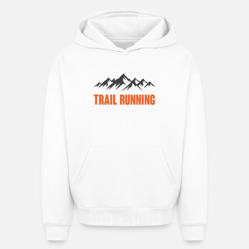 Trail running - Sweat à capuche unisexe oversize épais SPREAD - blanc