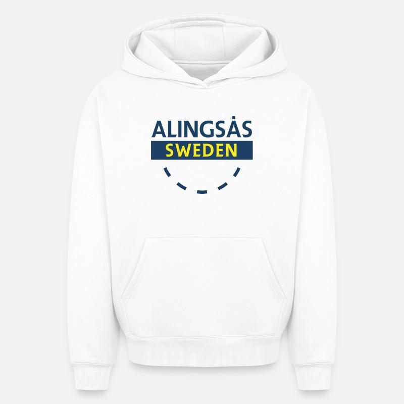 Alingsås Suède Panneau - Sweat à capuche unisexe oversize épais SPREAD - blanc