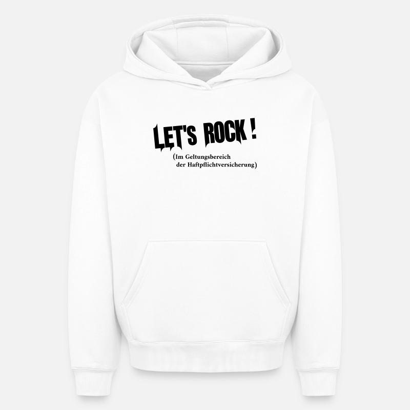 Laisse le rock - Sweat à capuche unisexe oversize épais SPREAD - blanc