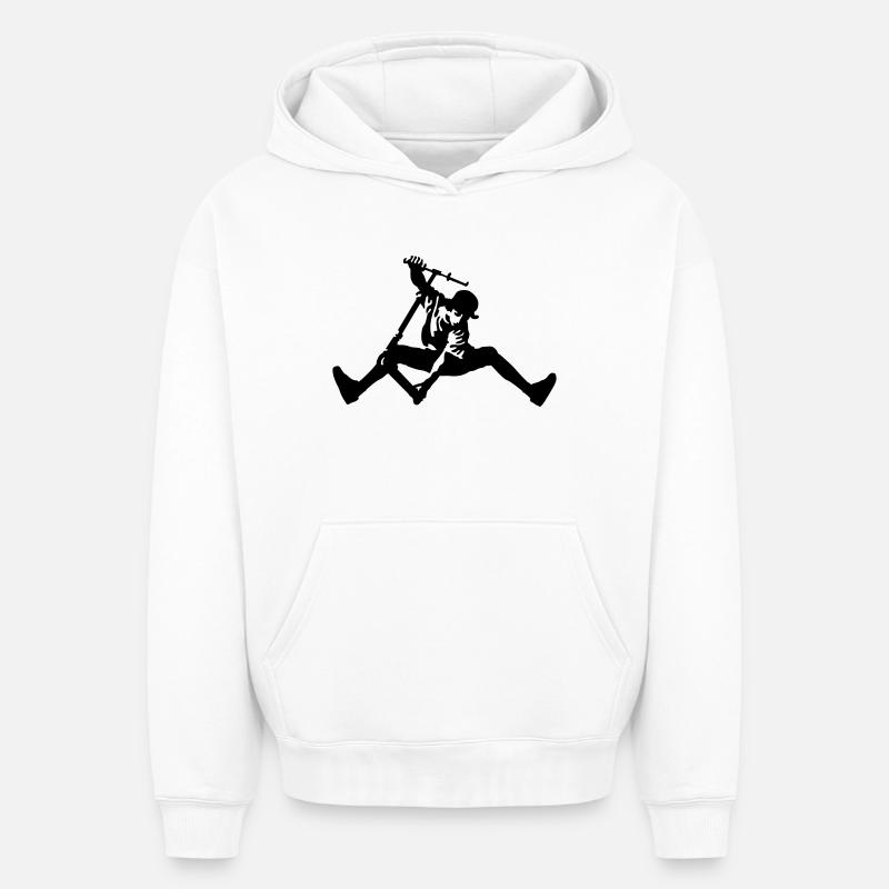 Trottinette - Sweat à capuche unisexe oversize épais SPREAD - blanc