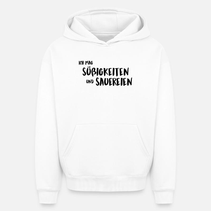 Bonbons et dégâts - Sweat à capuche unisexe oversize épais SPREAD - blanc