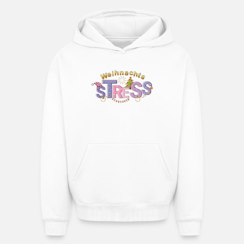 Le stress de Noël - Sweat à capuche unisexe oversize épais SPREAD - blanc