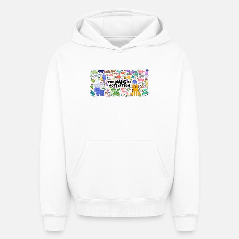 Coupe de motivation - Sweat à capuche unisexe oversize épais SPREAD - blanc