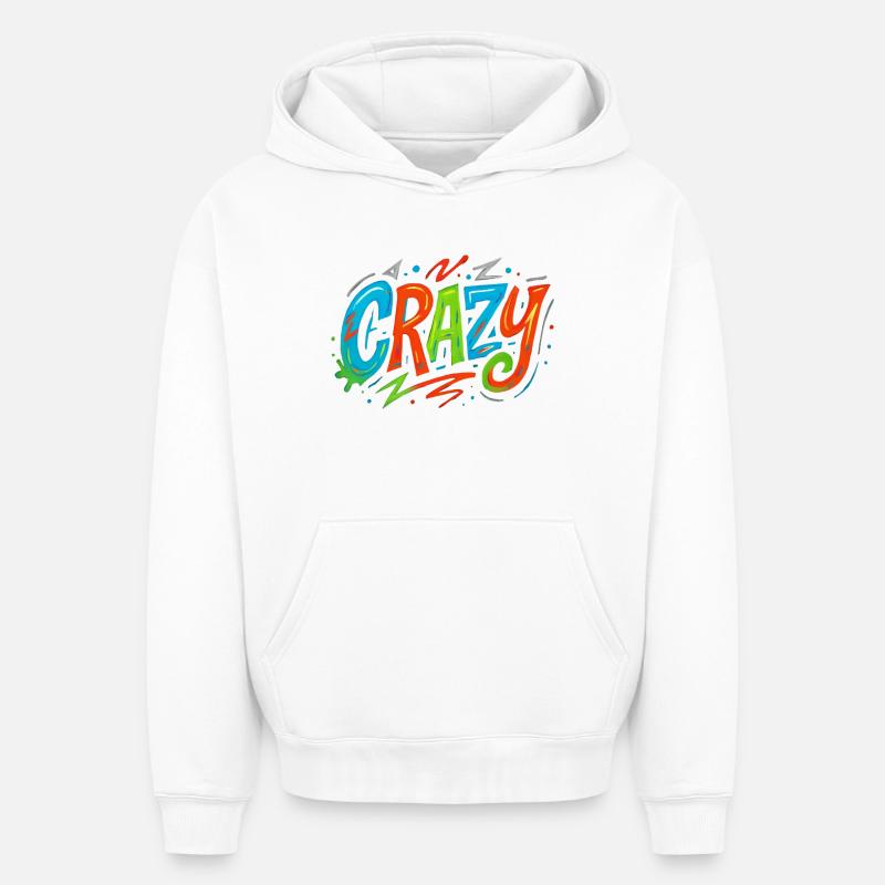 Graffiti Crazy Farbexplosion - Oversized Heavyweight Unisex Hoodie - Weiß