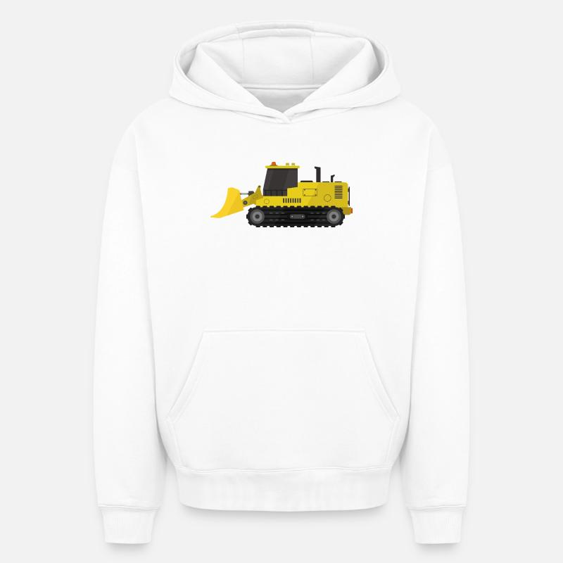 Bulldozer - Sweat à capuche unisexe oversize épais SPREAD - blanc