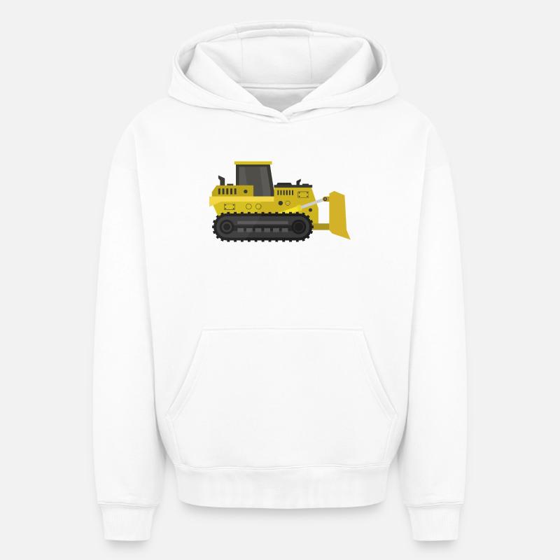Bulldozer - Sweat à capuche unisexe oversize épais SPREAD - blanc