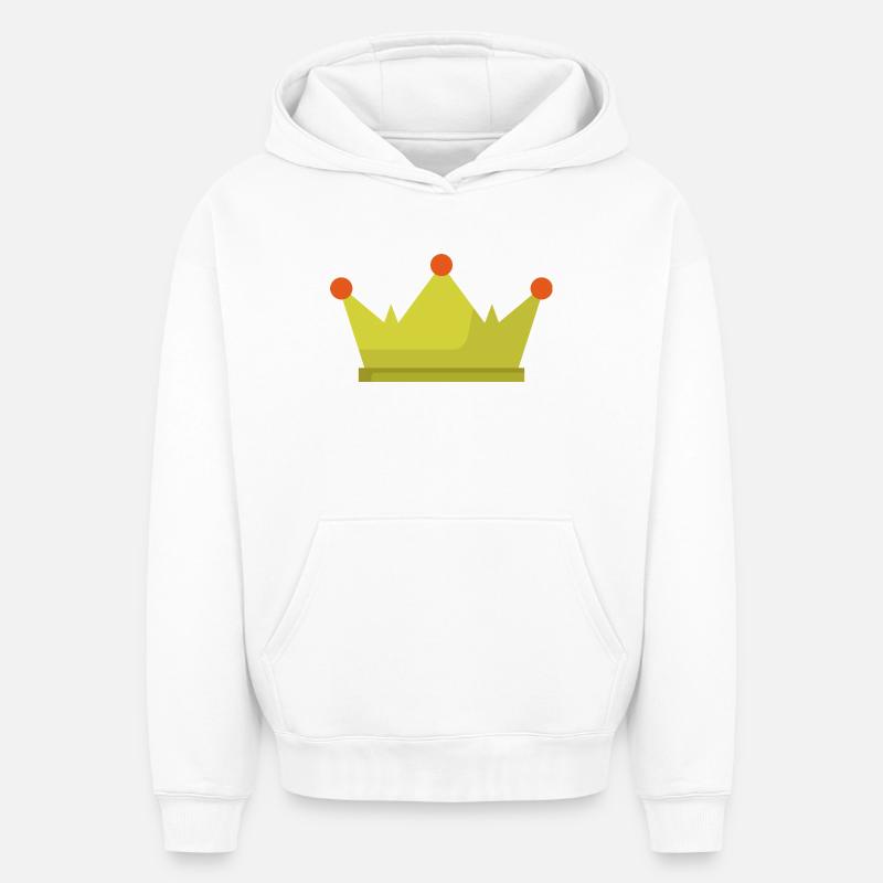Couronne - Sweat à capuche unisexe oversize épais SPREAD - blanc