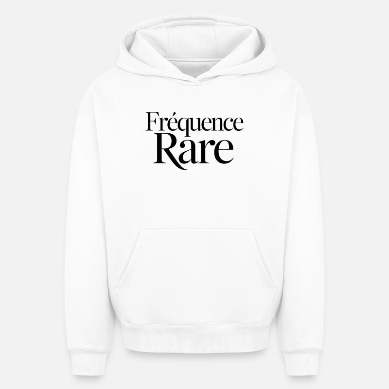 Fréquence Rare - Sweat à capuche unisexe oversize épais SPREAD - blanc