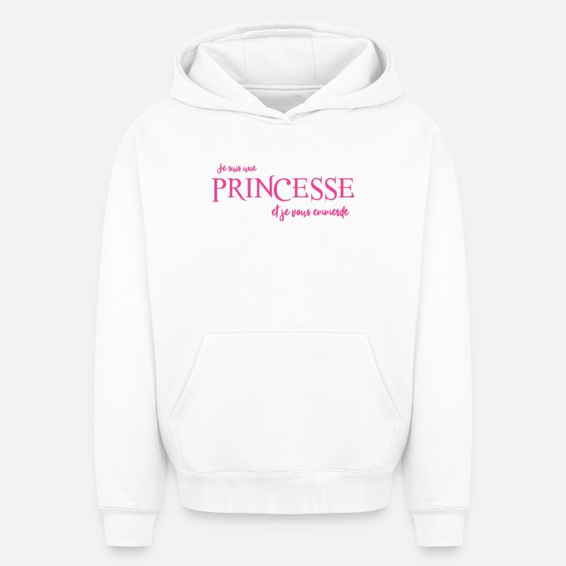 logo_princesse_rose - Sweat à capuche unisexe oversize épais SPREAD - blanc