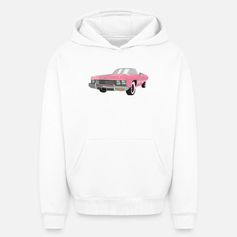 Blanks de voitures roses - Sweat à capuche unisexe oversize épais SPREAD - blanc