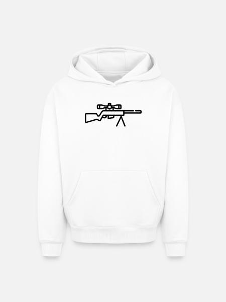 sniper - Oversized Heavyweight Unisex Hoodie - white