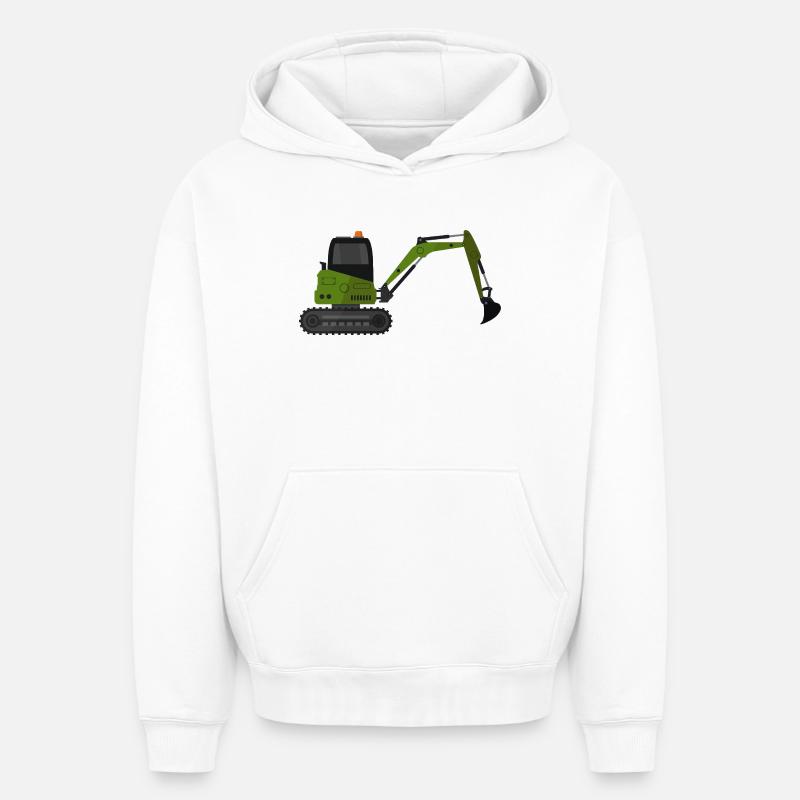 Excavatrice - Sweat à capuche unisexe oversize épais SPREAD - blanc