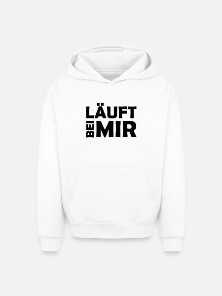 Runs with me - Cool saying - Running - Oversized Heavyweight Unisex Hoodie - white