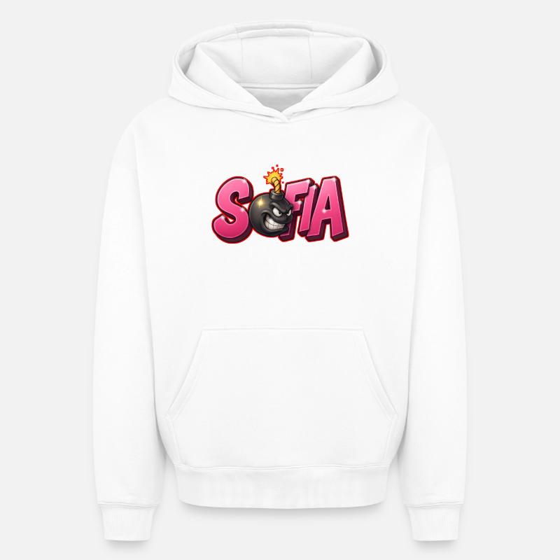 Sofia Graffiti Name Bomb Graffité 3D - Oversized Heavyweight Unisex Hoodie - Weiß