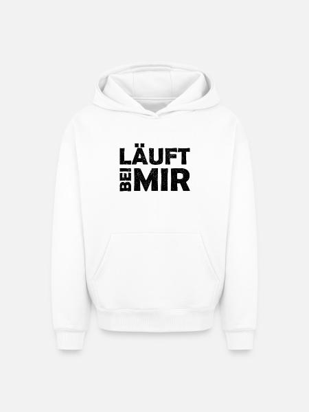 Runs with me - Cool saying - Running - Oversized Heavyweight Unisex Hoodie - white