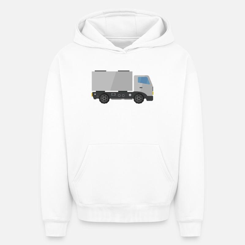 Camion de livraison - Sweat à capuche unisexe oversize épais SPREAD - blanc