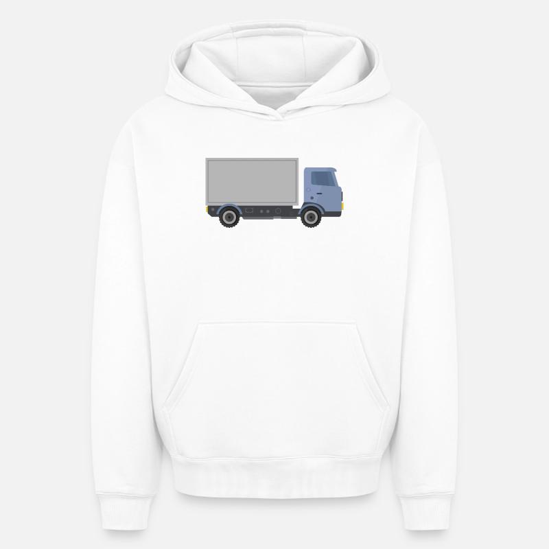 Camion de livraison - Sweat à capuche unisexe oversize épais SPREAD - blanc