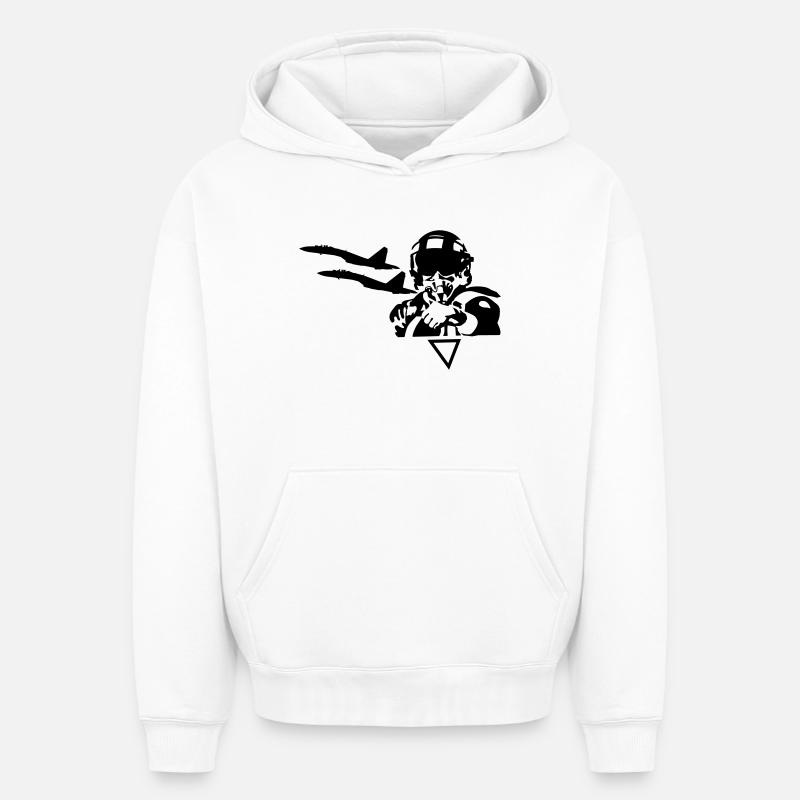 pilote - Sweat à capuche unisexe oversize épais SPREAD - blanc
