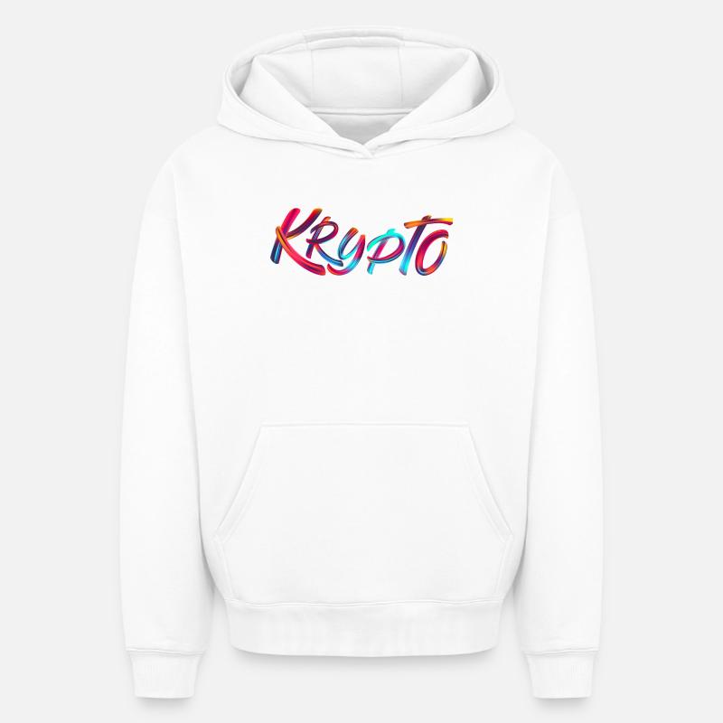 Krypto / Crypto - Sweat à capuche unisexe oversize épais SPREAD - blanc