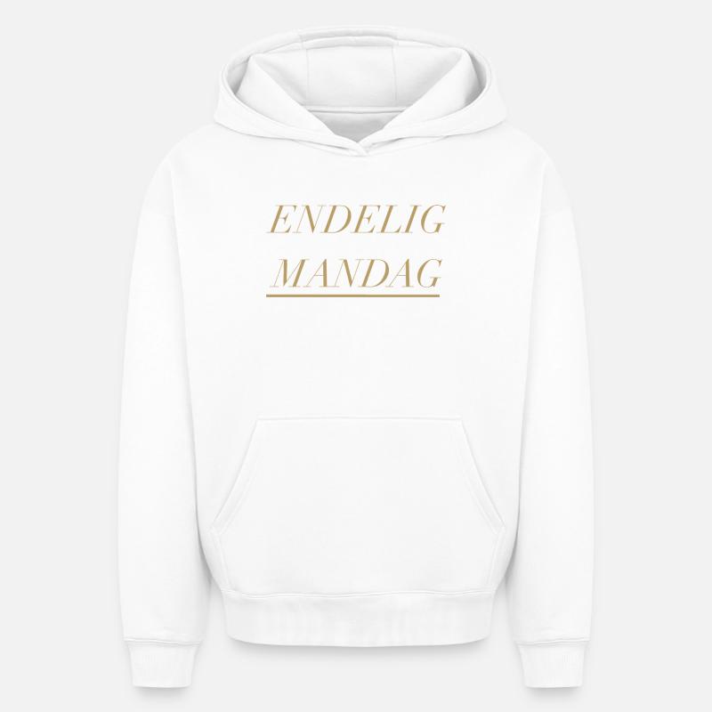 Lundi - Sweat à capuche unisexe oversize épais SPREAD - blanc