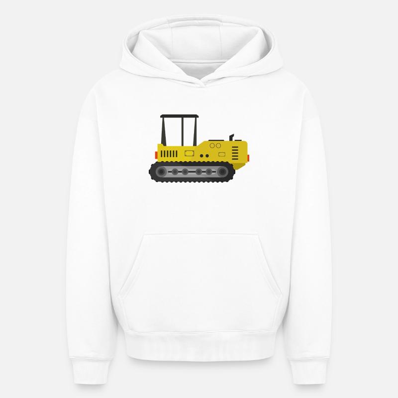 Tracteur à chenilles - Sweat à capuche unisexe oversize épais SPREAD - blanc