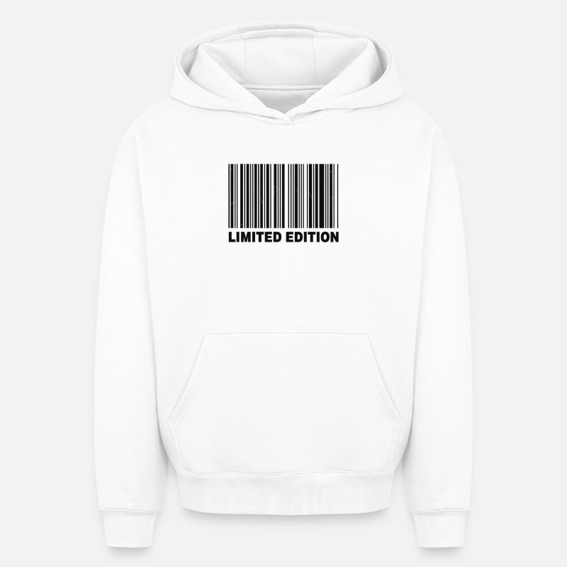 ÉDITION LIMITÉE - CODE-BARRES - Sweat à capuche unisexe oversize épais SPREAD - blanc