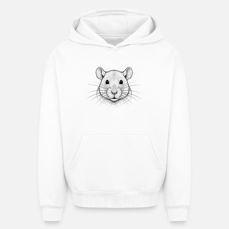 Rat - Sweat à capuche unisexe oversize épais SPREAD - blanc