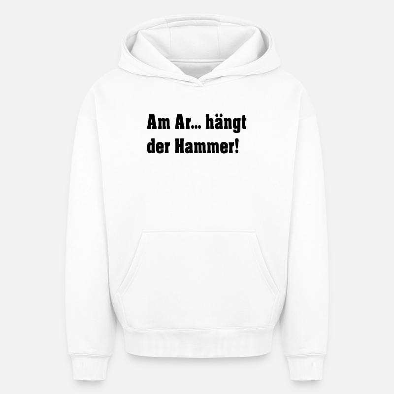 Sur l’A.... Accroche le marteau ! - Sweat à capuche unisexe oversize épais SPREAD - blanc