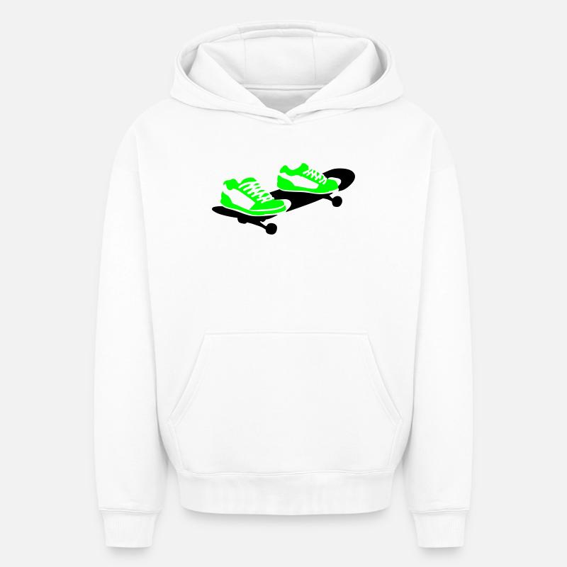 Skateboard - Sweat à capuche unisexe oversize épais SPREAD - blanc