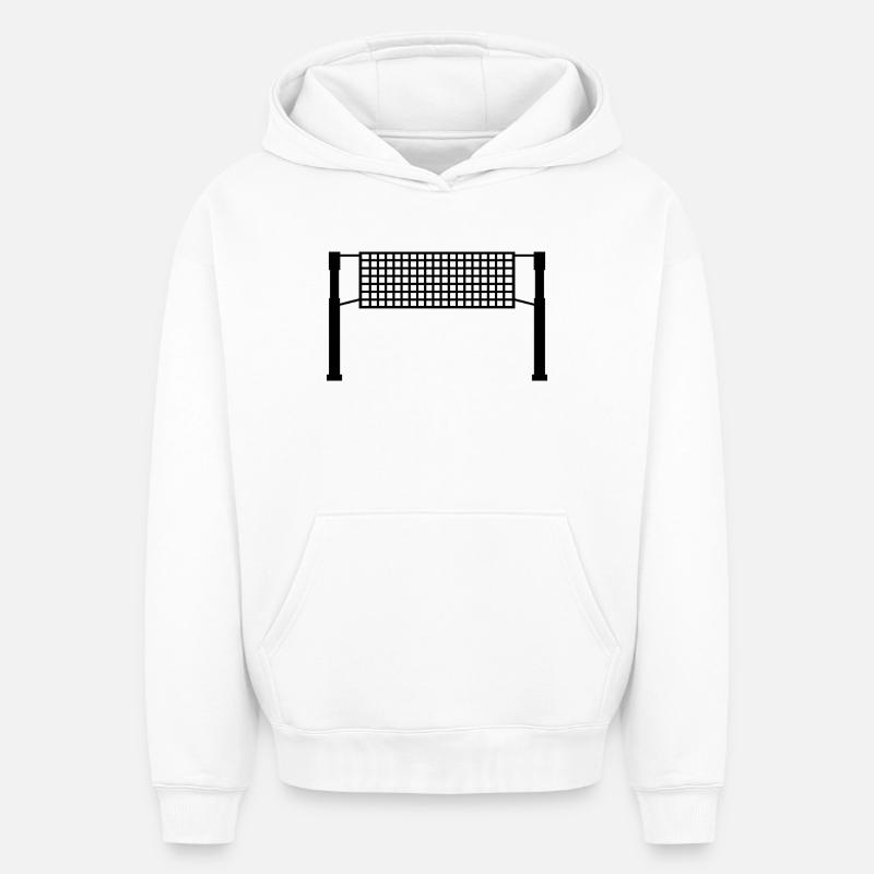 Filet de volley-ball - Sweat à capuche unisexe oversize épais SPREAD - blanc