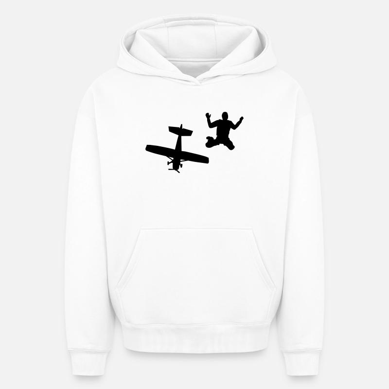 Parachutiste - Sweat à capuche unisexe oversize épais SPREAD - blanc