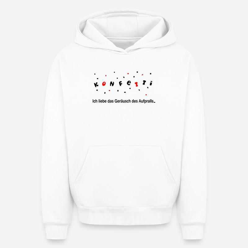 Confetti - Sweat à capuche unisexe oversize épais SPREAD - blanc