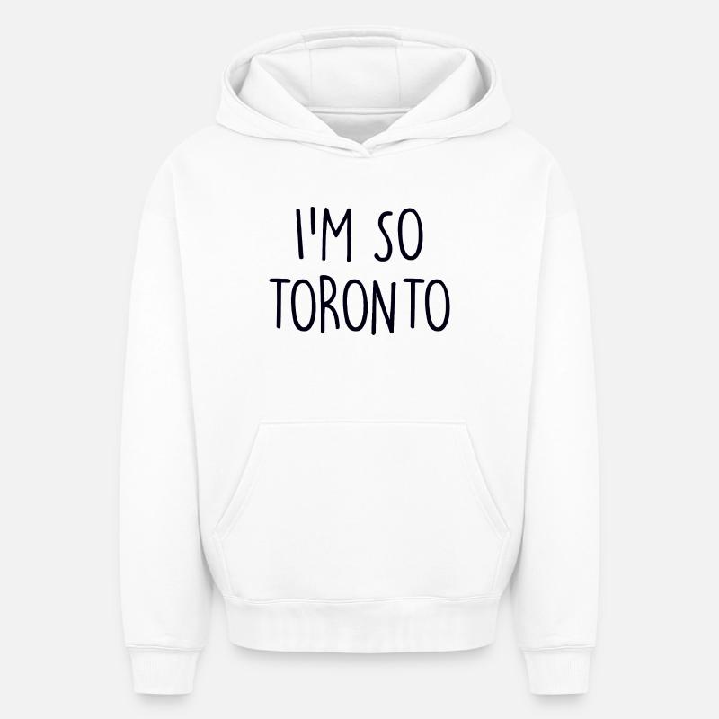 Toronto, Canada - Sweat à capuche unisexe oversize épais SPREAD - blanc