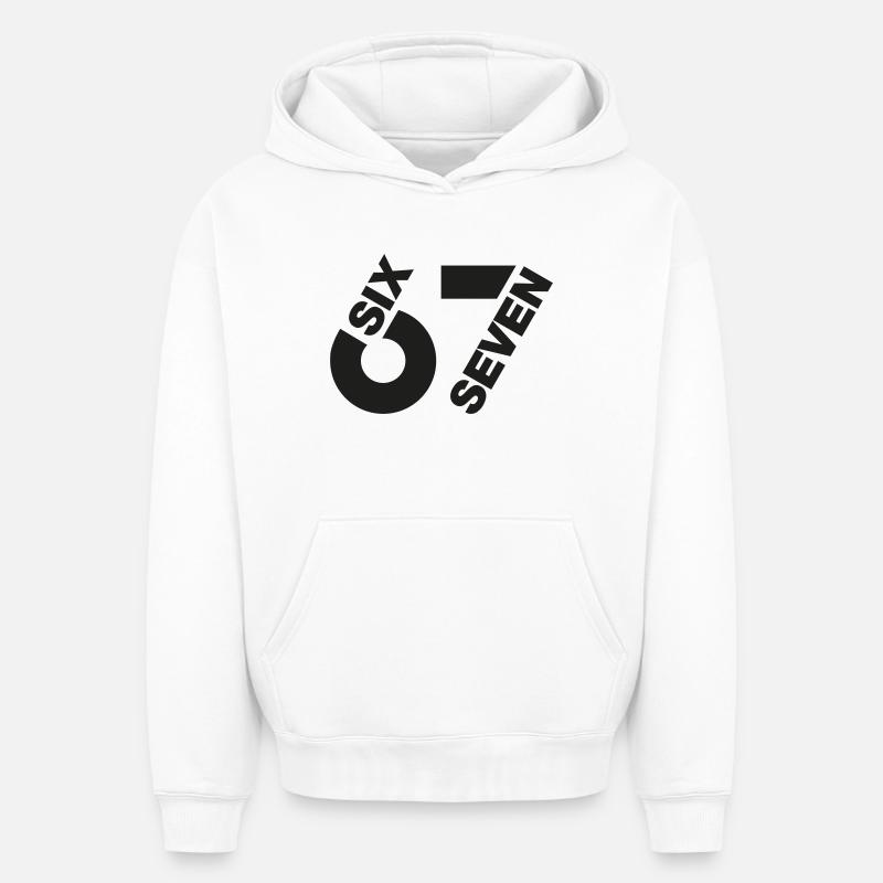 SixSeven 67 - Sweat à capuche unisexe oversize épais SPREAD - blanc